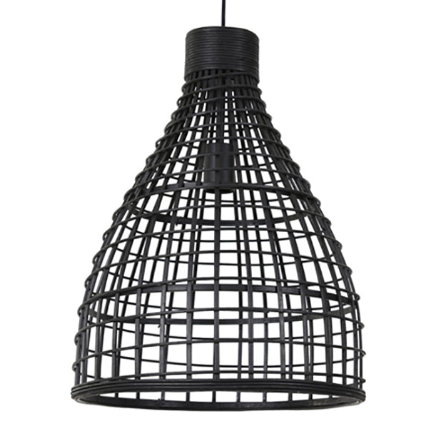 Lámpara colgante ratán negro Ø 40 cm E27 - LLLC0263