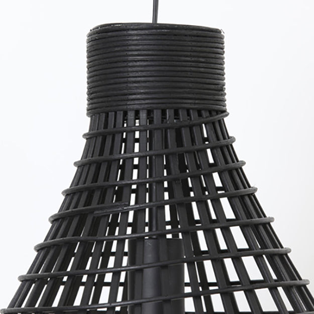 Lámpara colgante ratán negro Ø 40 cm E27 - LLLC0263