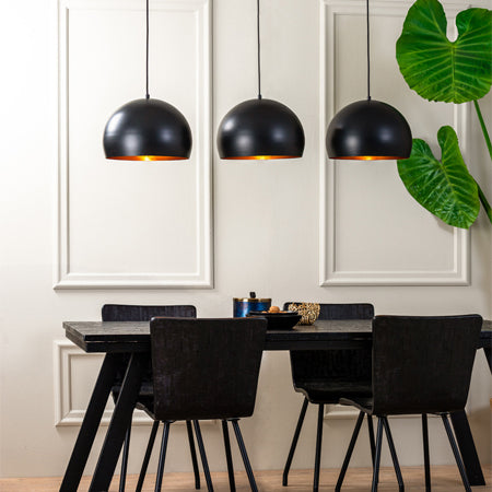 Lámpara colgante metal negro 1,20 mt. 3 luces cm E27 - LLLC0269