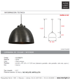 Lámpara colgante metal plata antigua Ø 45 cm E27 - LLLC0271