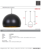 Lámpara colgante metal negro mate Ø 56 cm E27 - LLLC0290