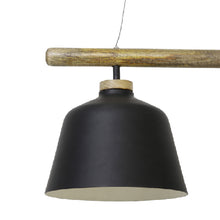 Cargar imagen en el visor de la galería, Lámpara de metal madera negro natural 1,32x26 cm 4 luces E27 - LLLC0312
