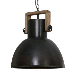Lámpara colgante metal madera negro Ø 39 cm E27 - LLLC0330