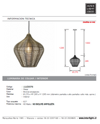 Lámpara colgante metal bronce envejecido Ø27 cm E27 - LLLC0376