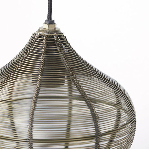 Lámpara colgante metal bronce envejecido Ø27 cm E27 - LLLC0376