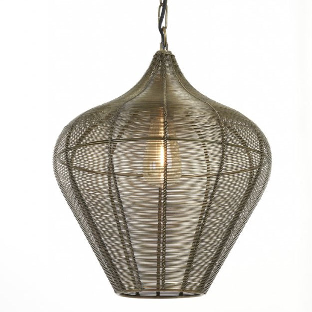 Lámpara colgante metal bronce envejecido Ø34 cm E27 - LLLC0401