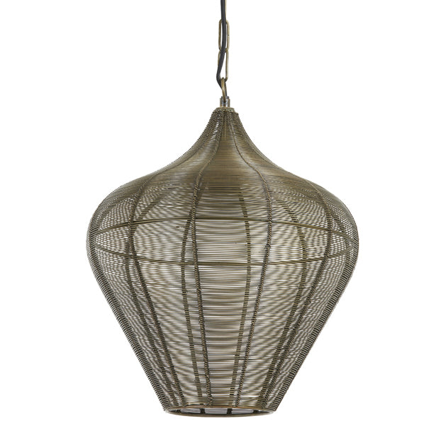 Lámpara colgante metal bronce envejecido Ø34 cm E27 - LLLC0401