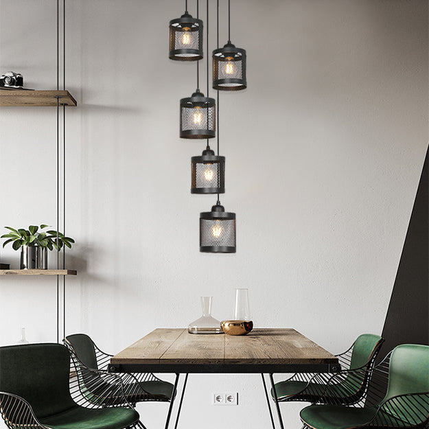 Lámpara colgante metal negro Ø26 cm 5 luces E27 - LLLC0424