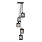 Lámpara colgante metal negro Ø26 cm 5 luces E27 - LLLC0424