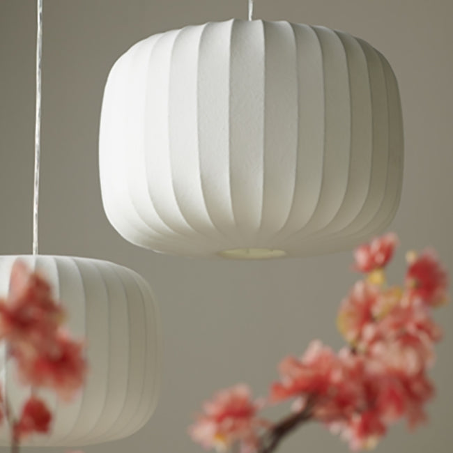 Lámpara colgante fibra blanco Ø35x25 cm E27 - LLLC0440