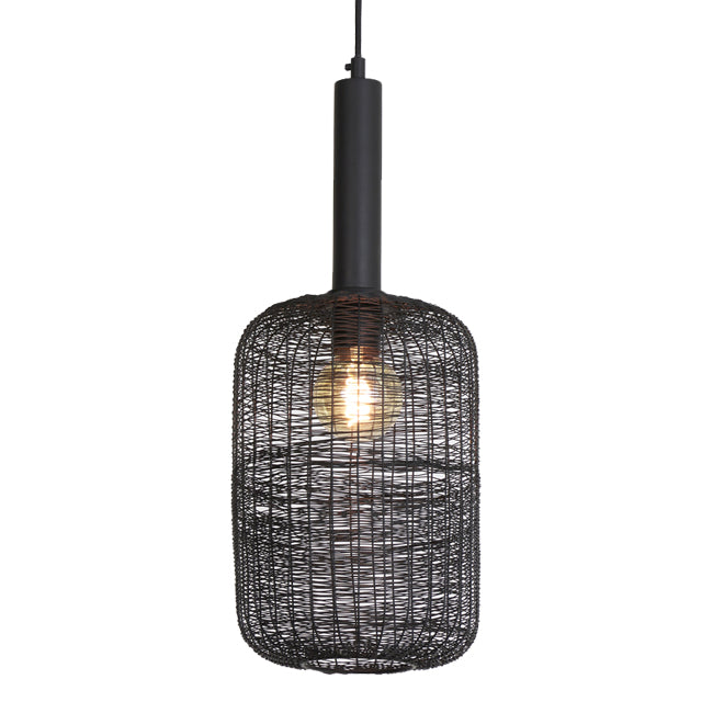 Lámpara colgante metal negro mate Ø22x55 cm E27 - LLLC0446