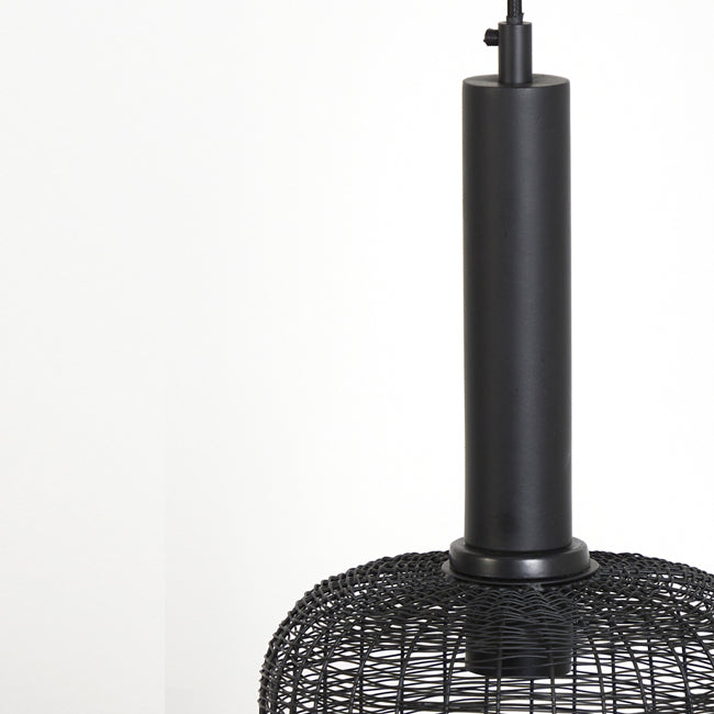 Lámpara colgante metal negro mate Ø22x55 cm E27 - LLLC0446
