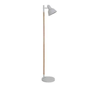 Lámpara de pie metal madera blanco Ø 25x1,54 cm E27 - LLLP0039
