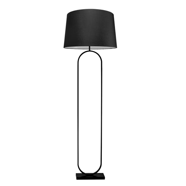 Lámpara de pie metal pantalla de tela negro 30x1,67 cm E27 - LLLP0058