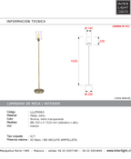 Lámpara de pie metal vidrio transparente bronce envejecido Ø25x1,52cm  E27 - LLLP0063