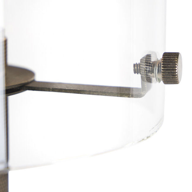 Lámpara de pie metal vidrio transparente bronce envejecido Ø25x1,52cm  E27 - LLLP0063
