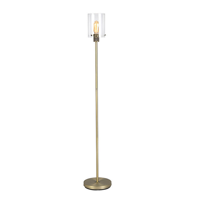 Lámpara de pie metal vidrio transparente bronce envejecido Ø25x1,52cm  E27 - LLLP0063