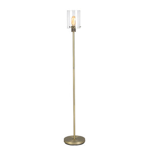 Lámpara de pie metal vidrio transparente bronce envejecido Ø25x1,52cm  E27 - LLLP0063