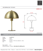 Lámpara sobremesa metal bronce Ø 25x35 E27 - LLLS0141
