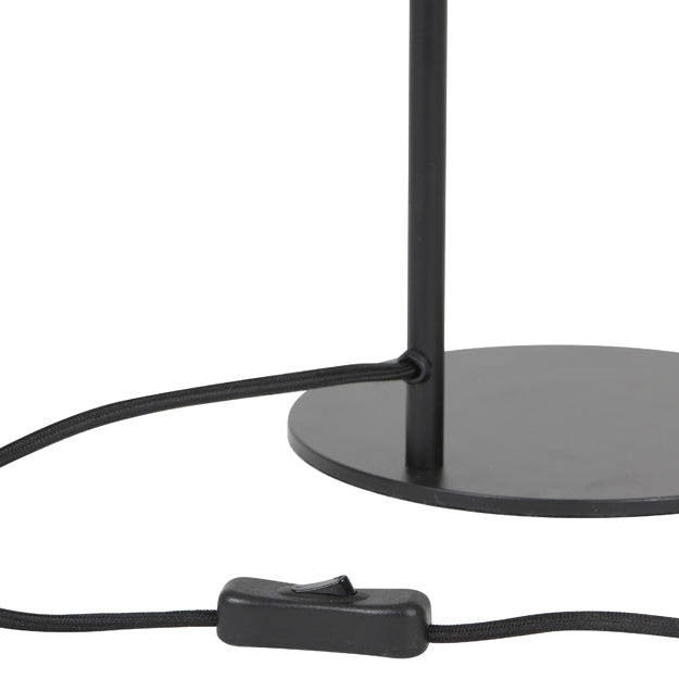 Lámpara sobremesa metal vidrio negro dorado humo Ø 18x58 cm E27 - LLLS0185