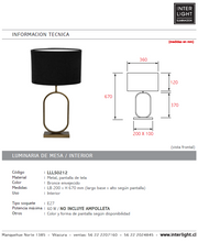 Cargar imagen en el visor de la galería, Lámpara de mesa metal bronce envejecido E27 - LLLS0212
