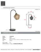 Lámpara sobremesa metal negro bronce Ø18x62 cm E27 - LLLS0230