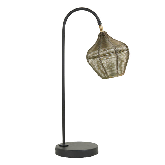 Lámpara sobremesa metal negro bronce Ø18x62 cm E27 - LLLS0230