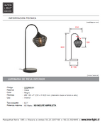 Lámpara sobremesa metal negro Ø 18x62 cm E27 - LLLS0231