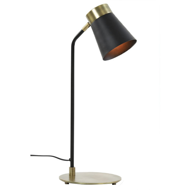 Lámpara sobremesa metal negro oro Ø 22x58 cm E27 - LLLS0253