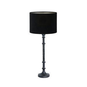 Lámpara sobremesa metal negro pantalla tela Ø12x64 cm E27 - LLLS0265