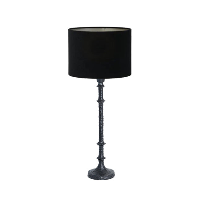 Lámpara sobremesa metal negro pantalla tela Ø12x64 cm E27 - LLLS0265