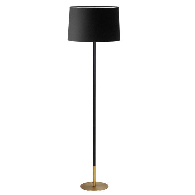 Lámpara de pie metal pantalla de tela bronce envejecido negro Ø 47x1,56 cm E27 - LLLP0021
