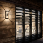 Apliqué metal vidrio grafito exterior IP 54 14x40 cm 2 luces E27 - LUAP0015