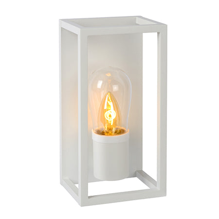 Apliqué metal blanco vidrio exterior IP 54 25 cm E14 - LUAP0044