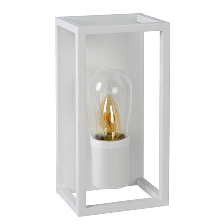 Apliqué metal blanco vidrio exterior IP 54 25 cm E14 - LUAP0044