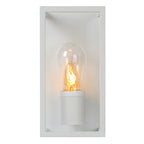 Apliqué metal blanco vidrio exterior IP 54 25 cm E14 - LUAP0044