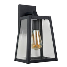 Cargar imagen en el visor de la galería, Aplique metal negro vidrio transparente 18x14,5x30,5 cm E27 - LUAP0045
