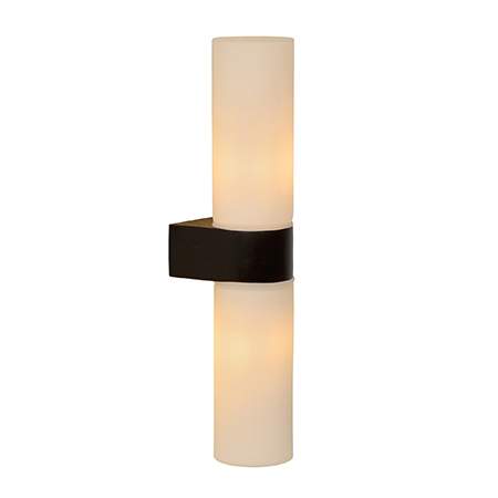 Apliqué metal vidrio negro interior / exterior IP44  Ø 5,5x29 cm 2 luces G9 - LUAP0062