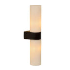 Apliqué metal vidrio negro interior / exterior IP44  Ø 5,5x29 cm 2 luces G9 - LUAP0062