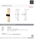 Apliqué metal vidrio negro interior / exterior IP44  Ø 5,5x29 cm 2 luces G9 - LUAP0062