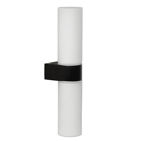 Apliqué metal vidrio negro interior / exterior IP44  Ø 5,5x29 cm 2 luces G9 - LUAP0062