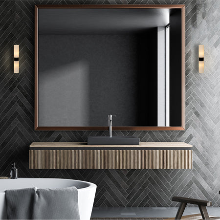 Apliqué metal vidrio negro interior / exterior IP44  Ø 5,5x29 cm 2 luces G9 - LUAP0062