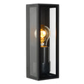 Apliqué metal vidrio negro exterior / interior largo 25,8 x 8,6 x 9 uhcm alto IP65 E27 - LUAP0068