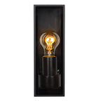 Apliqué metal vidrio negro exterior / interior largo 25,8 x 8,6 x 9 uhcm alto IP65 E27 - LUAP0068