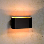 Apliqué metal negro dorado bidireccional 16x80 cm G9 - LUAP0078