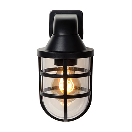 Apliqué exterior vidrio negro IP 44 Ø 11,2x21,5 cm E27 -  LUAP0079