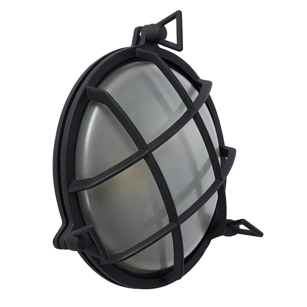 Apliqué Aluminio vidrio negro exterior IP 65 Ø 22x 23,5 cm E27 - LUAP0095