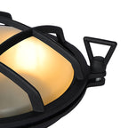 Apliqué Aluminio vidrio negro exterior IP 65 Ø 22x 23,5 cm E27 - LUAP0095