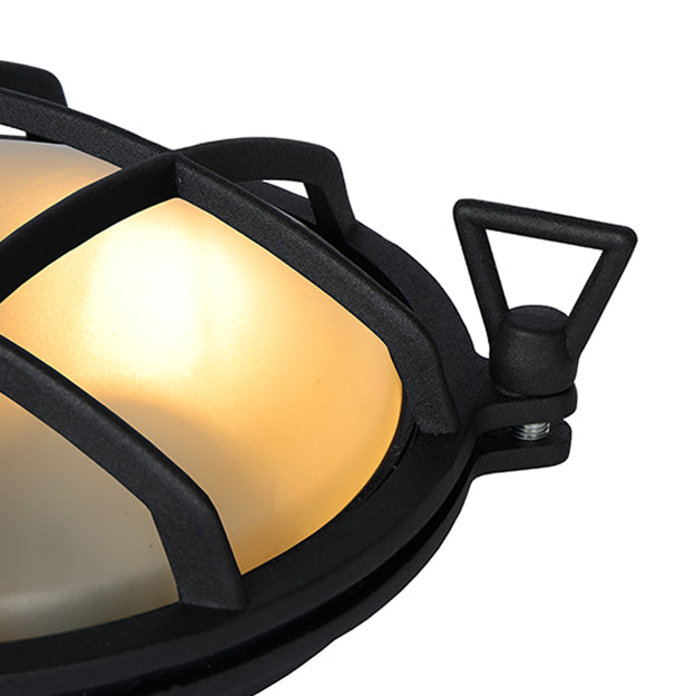 Apliqué Aluminio vidrio negro exterior IP 65 Ø 22x 23,5 cm E27 - LUAP0095