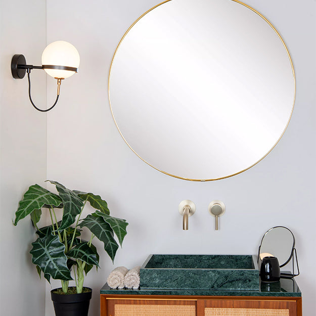 Apliqué acero vidrio negro baño IP 44 Ø 15x33 cm G9 - LUAP0100